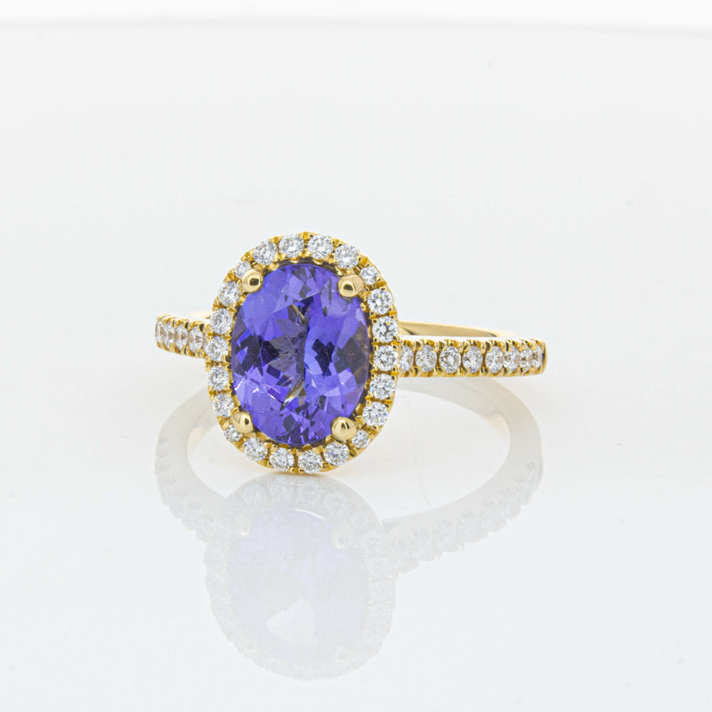 18ct Yellow Gold 1.95ct Tanzanite & Diamond Ring-Ring-Walker & Hall