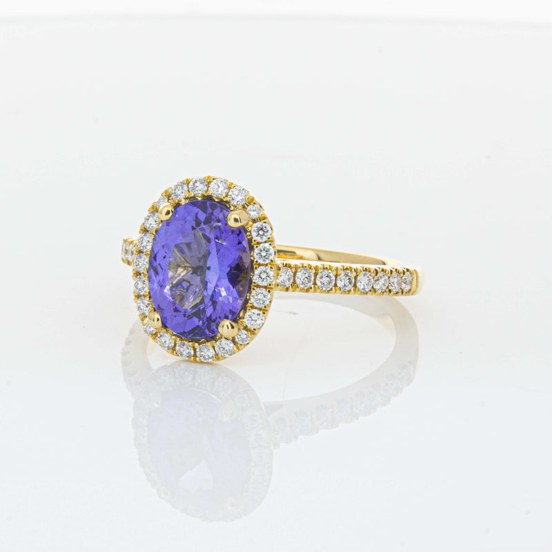 18ct Yellow Gold 1.95ct Tanzanite & Diamond Ring-Ring-Walker & Hall