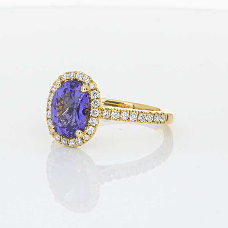 18ct Yellow Gold 1.95ct Tanzanite & Diamond Ring-Ring-Walker & Hall