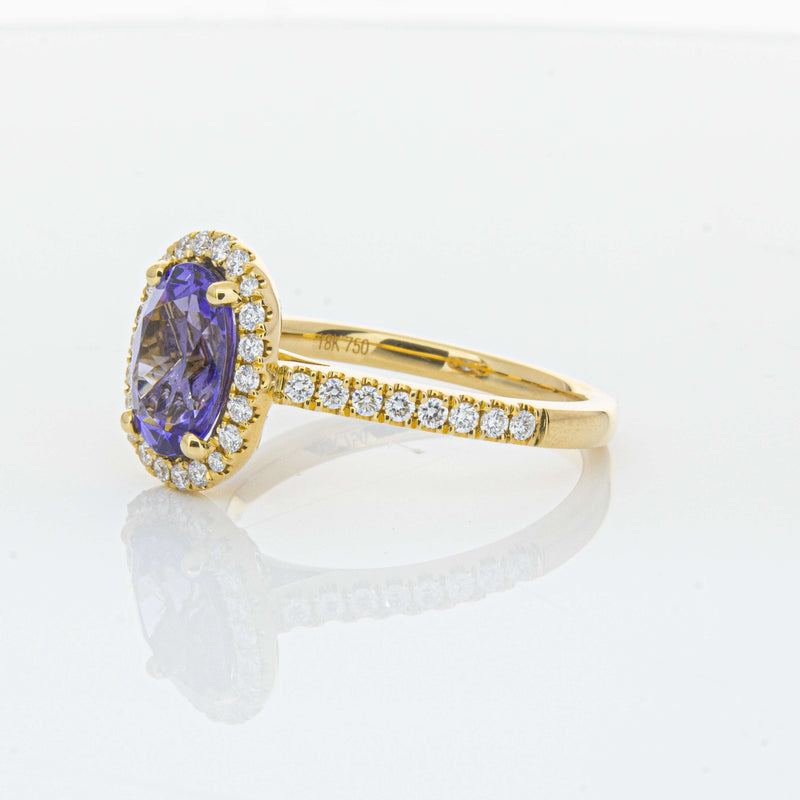 18ct Yellow Gold 1.95ct Tanzanite & Diamond Ring-Ring-Walker & Hall