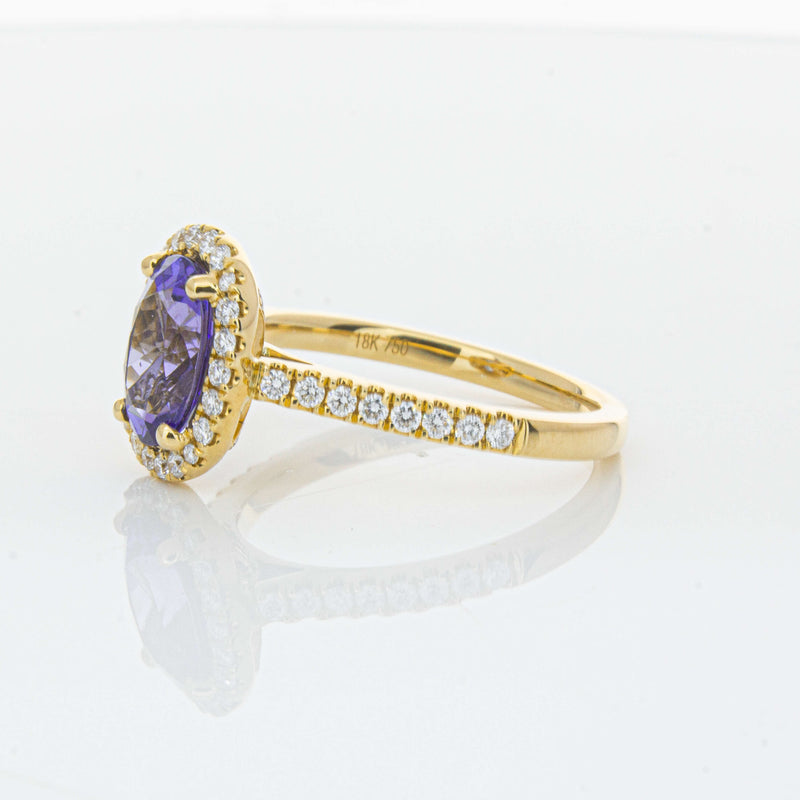 18ct Yellow Gold 1.95ct Tanzanite & Diamond Ring-Ring-Walker & Hall