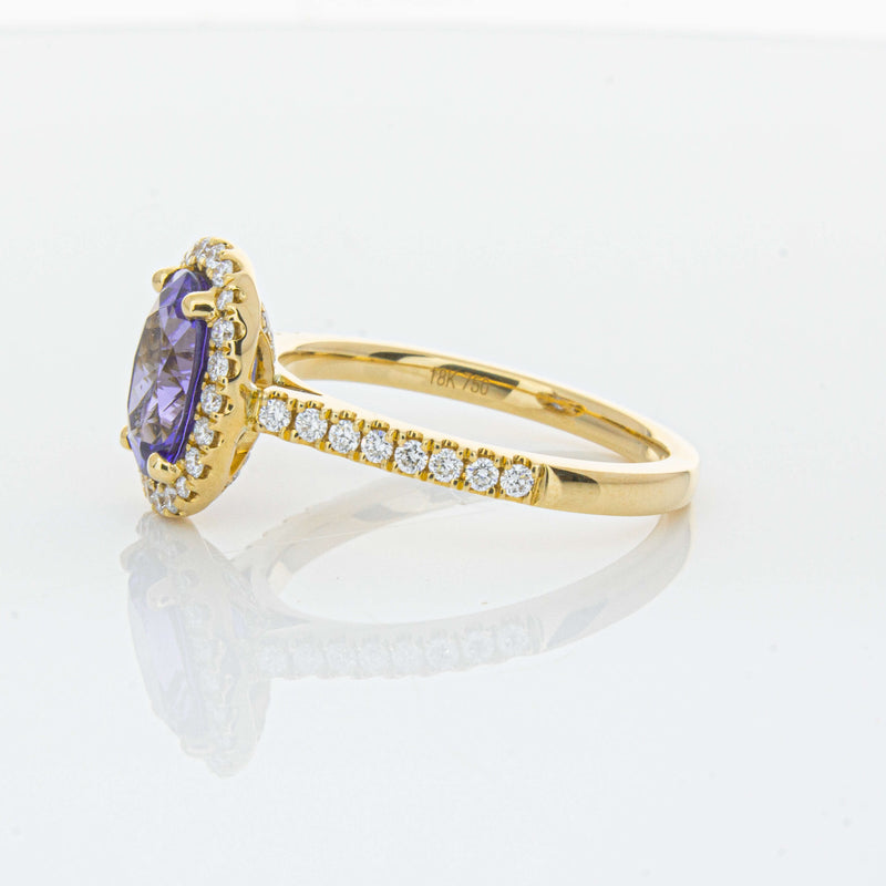18ct Yellow Gold 1.95ct Tanzanite & Diamond Ring-Ring-Walker & Hall