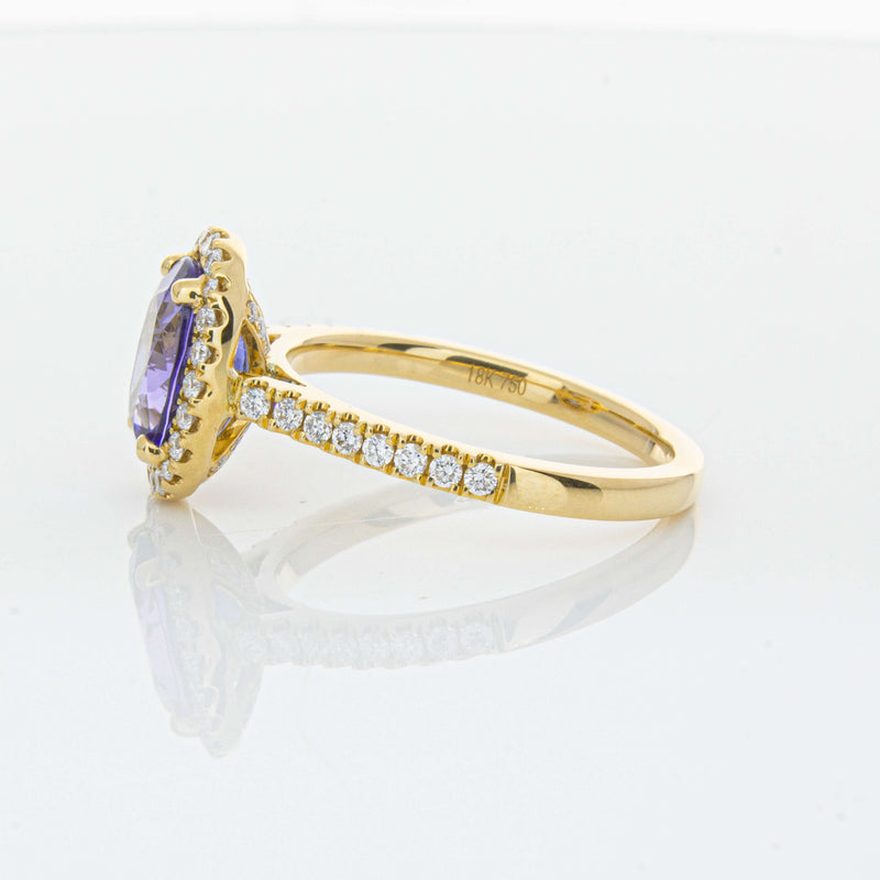 18ct Yellow Gold 1.95ct Tanzanite & Diamond Ring-Ring-Walker & Hall