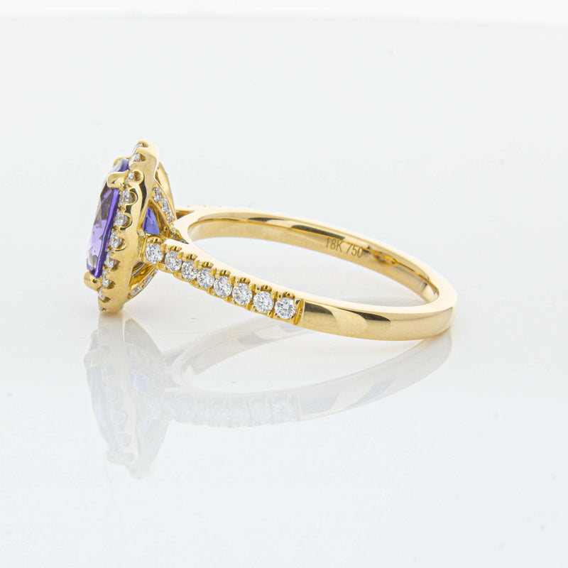 18ct Yellow Gold 1.95ct Tanzanite & Diamond Ring-Ring-Walker & Hall