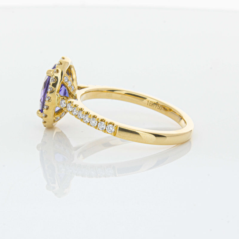 18ct Yellow Gold 1.95ct Tanzanite & Diamond Ring-Ring-Walker & Hall