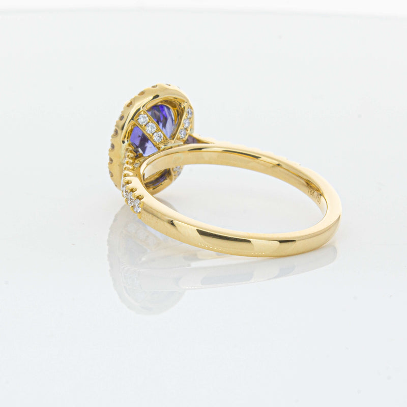 18ct Yellow Gold 1.95ct Tanzanite & Diamond Ring-Ring-Walker & Hall
