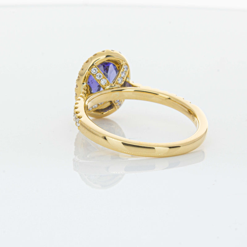 18ct Yellow Gold 1.95ct Tanzanite & Diamond Ring-Ring-Walker & Hall