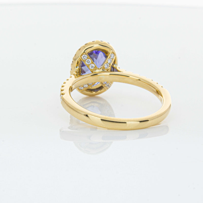 18ct Yellow Gold 1.95ct Tanzanite & Diamond Ring-Ring-Walker & Hall