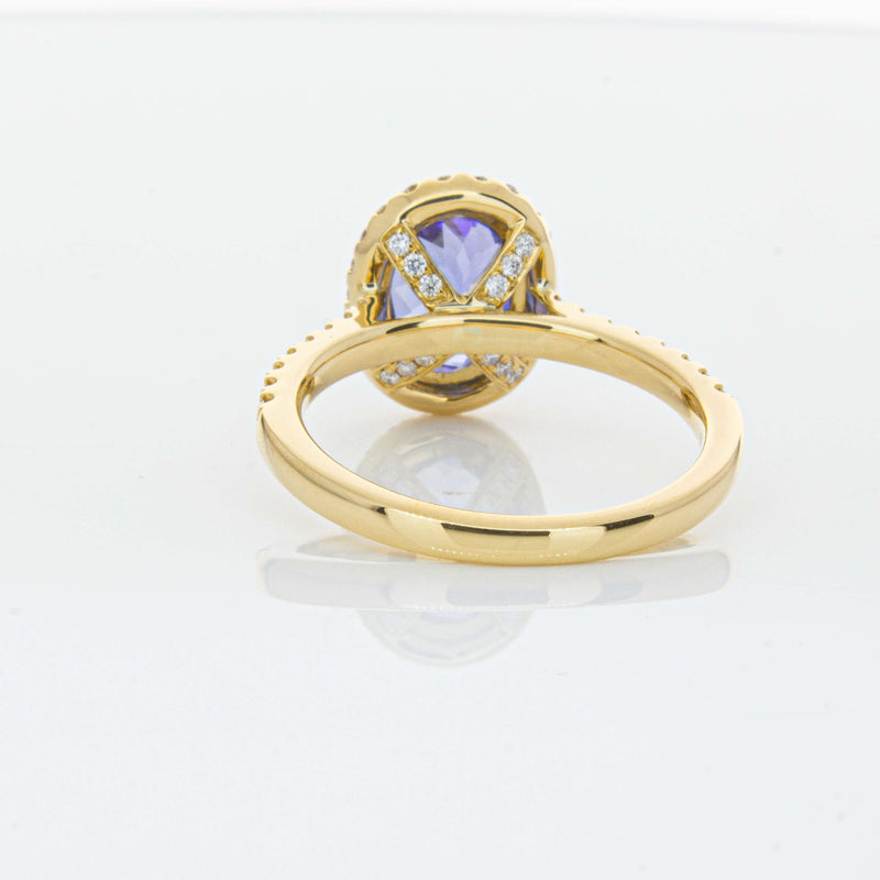 18ct Yellow Gold 1.95ct Tanzanite & Diamond Ring-Ring-Walker & Hall