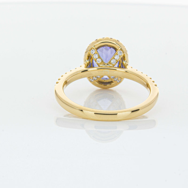 18ct Yellow Gold 1.95ct Tanzanite & Diamond Ring-Ring-Walker & Hall