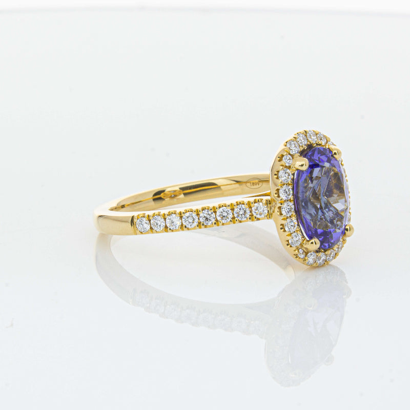 18ct Yellow Gold 1.95ct Tanzanite & Diamond Ring-Ring-Walker & Hall