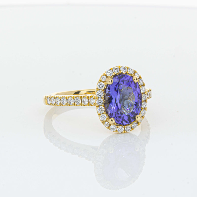 18ct Yellow Gold 1.95ct Tanzanite & Diamond Ring-Ring-Walker & Hall