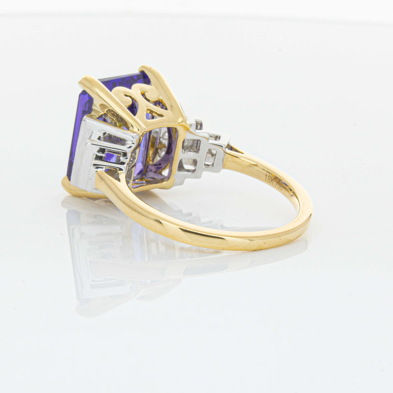 18ct Yellow Gold 7.03ct Tanzanite & Diamond Maya Ring-Ring-Walker & Hall