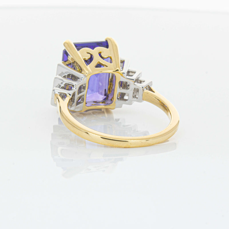 18ct Yellow Gold 7.03ct Tanzanite & Diamond Maya Ring-Ring-Walker & Hall
