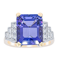 18ct Yellow Gold 7.03ct Tanzanite & Diamond Maya Ring-Ring-Walker & Hall