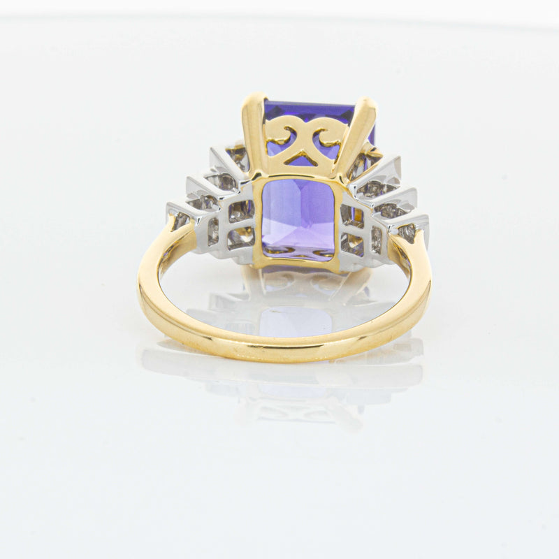 18ct Yellow Gold 7.03ct Tanzanite & Diamond Maya Ring-Ring-Walker & Hall