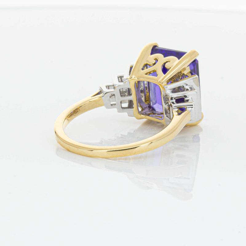 18ct Yellow Gold 7.03ct Tanzanite & Diamond Maya Ring-Ring-Walker & Hall