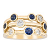 18ct Yellow Gold Sapphire & Diamond Ring-Ring-Walker & Hall
