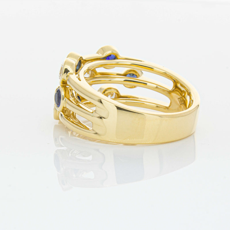 18ct Yellow Gold Sapphire & Diamond Ring-Ring-Walker & Hall