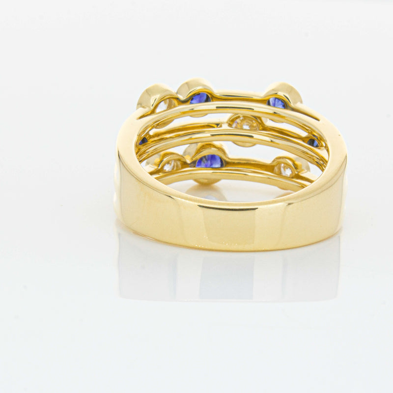 18ct Yellow Gold Sapphire & Diamond Ring-Ring-Walker & Hall