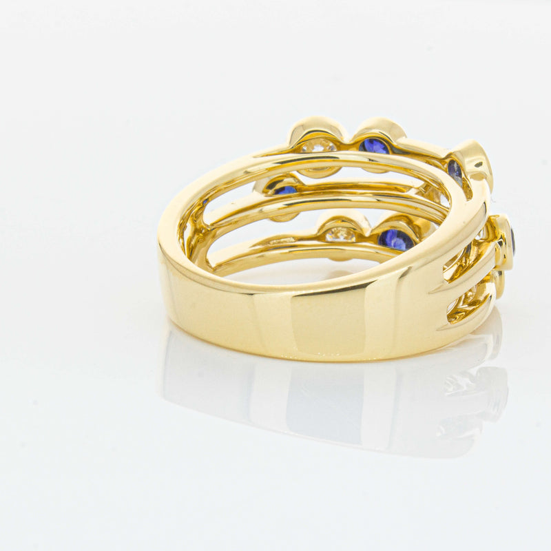 18ct Yellow Gold Sapphire & Diamond Ring-Ring-Walker & Hall