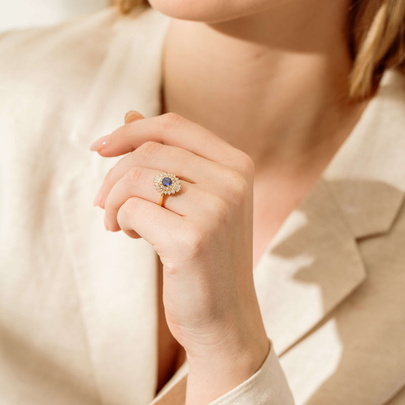 18ct Yellow Gold .71ct Sapphire & Diamond Kira Ring-Ring-Walker & Hall