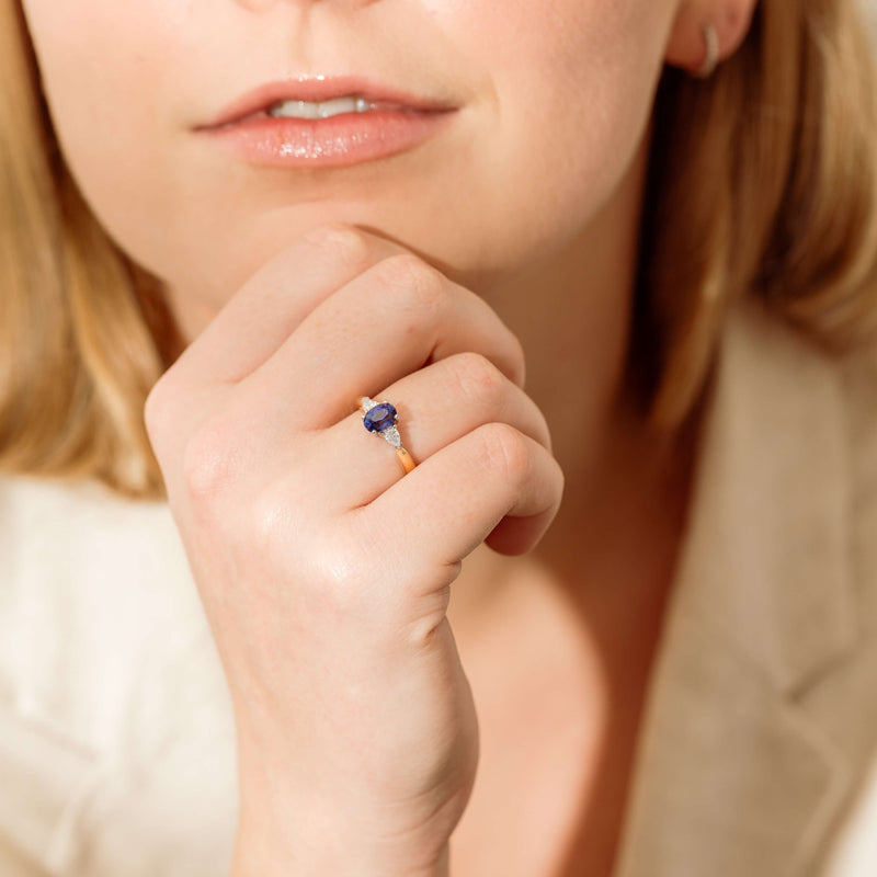 18ct Yellow Gold 1.25ct Sapphire & Diamond Ayla Ring-Ring-Walker & Hall