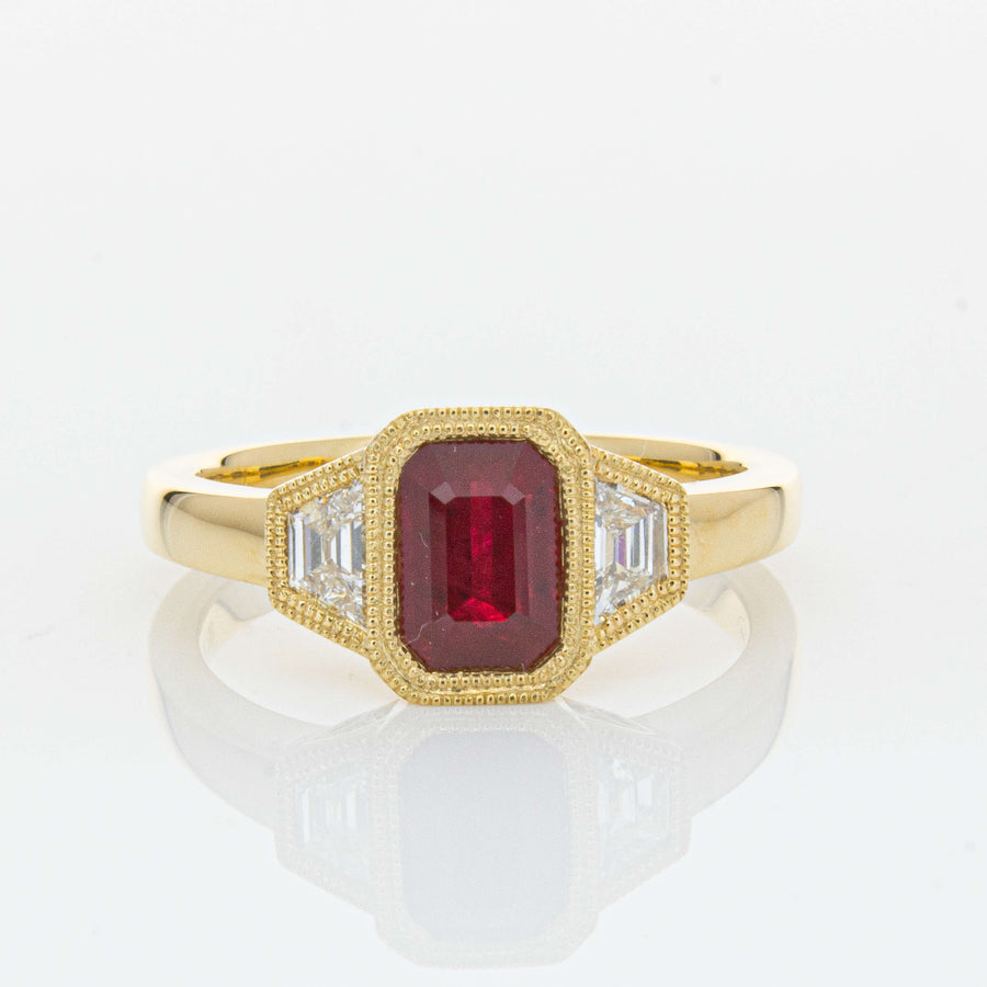 18ct Yellow Gold 1.59ct Ruby & Diamond Ring-Ring-Walker & Hall