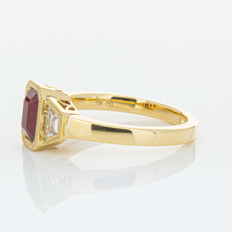 18ct Yellow Gold 1.59ct Ruby & Diamond Ring-Ring-Walker & Hall