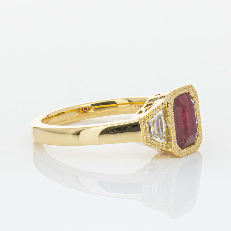 18ct Yellow Gold 1.59ct Ruby & Diamond Ring-Ring-Walker & Hall