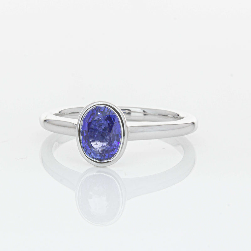 18ct White Gold 1.14ct Sapphire Natalia Ring-Ring-Walker & Hall