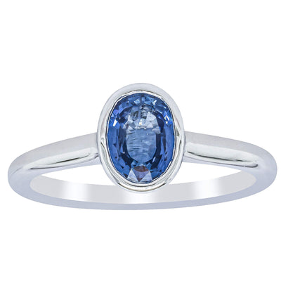 18ct White Gold 1.14ct Sapphire Natalia Ring-Ring-Walker & Hall