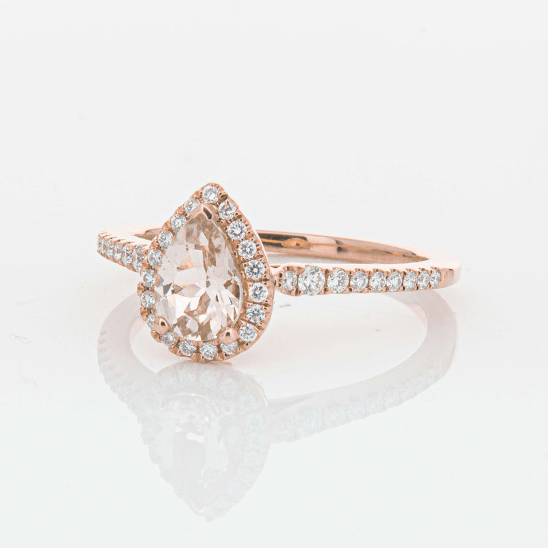 18ct Rose Gold Morganite & Diamond Mini Sierra Ring-Ring-Walker & Hall