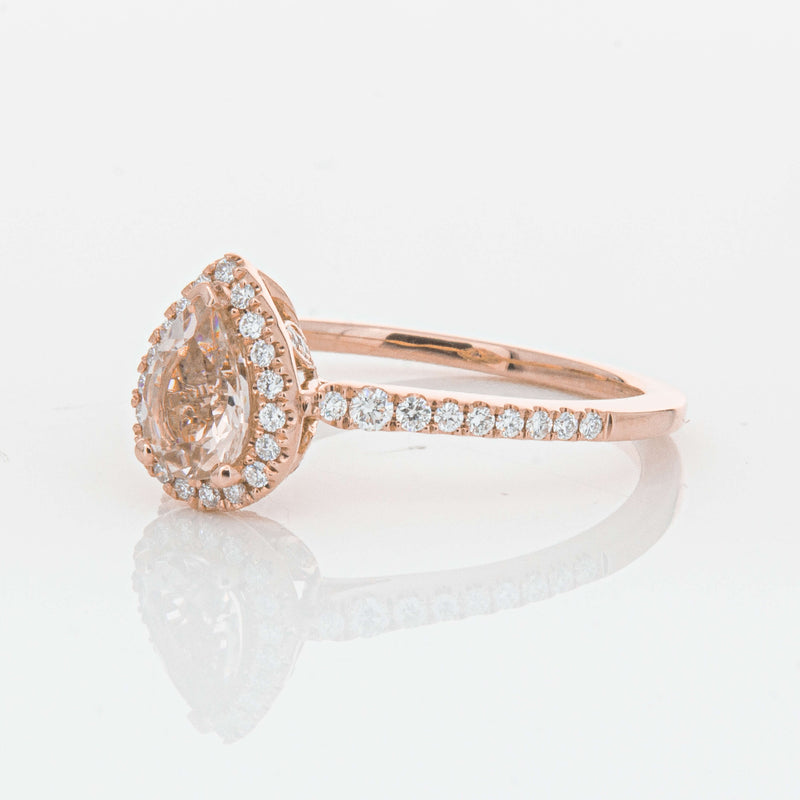 18ct Rose Gold Morganite & Diamond Mini Sierra Ring-Ring-Walker & Hall