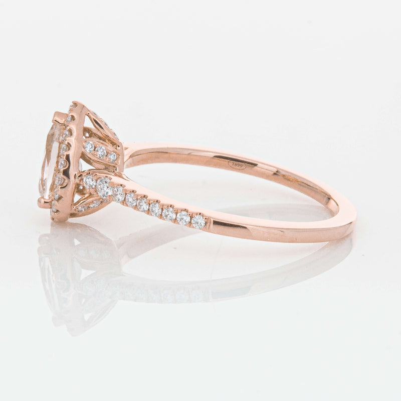 18ct Rose Gold Morganite & Diamond Mini Sierra Ring-Ring-Walker & Hall