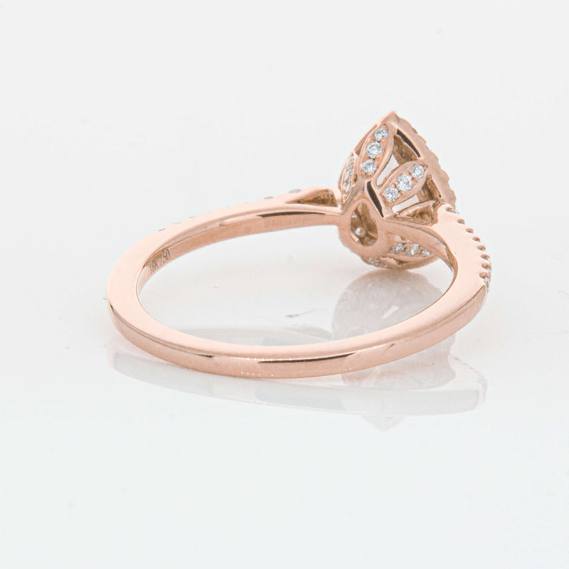 18ct Rose Gold Morganite & Diamond Mini Sierra Ring-Ring-Walker & Hall
