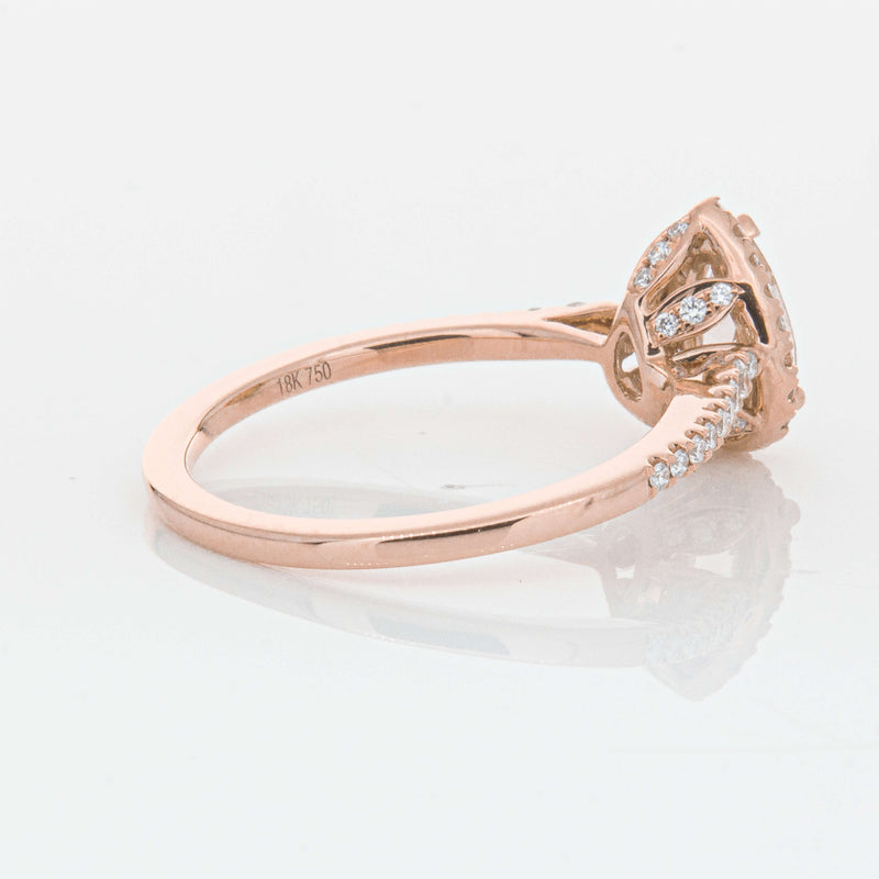 18ct Rose Gold Morganite & Diamond Mini Sierra Ring-Ring-Walker & Hall