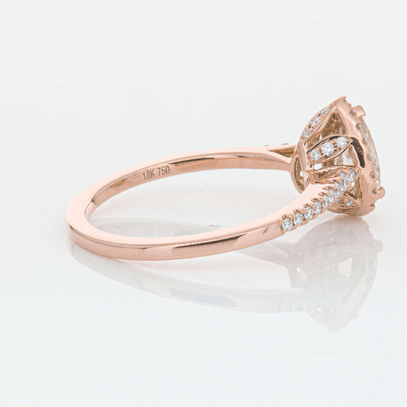 18ct Rose Gold Morganite & Diamond Mini Sierra Ring-Ring-Walker & Hall