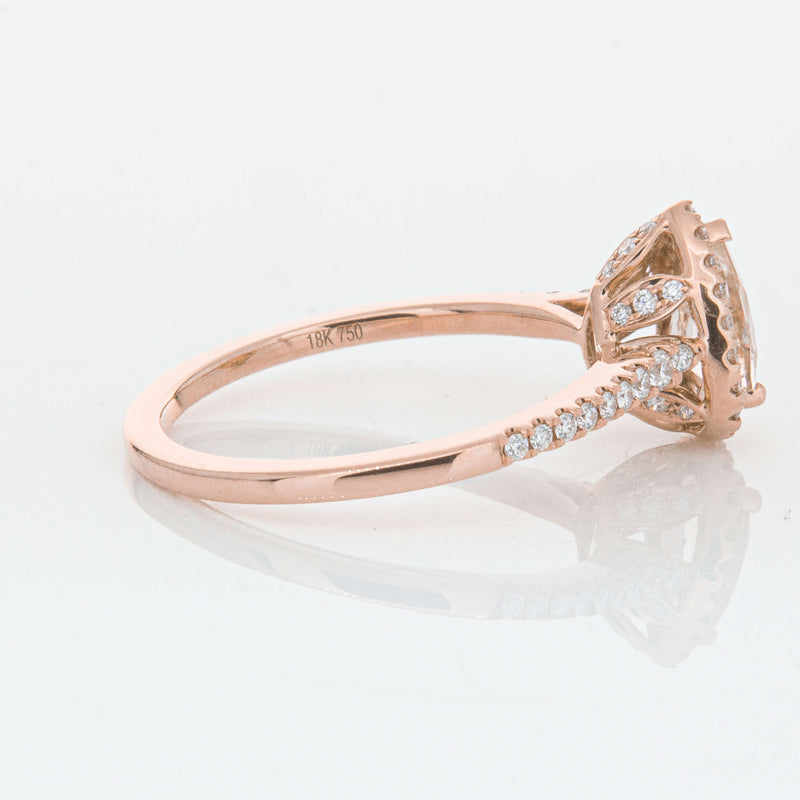 18ct Rose Gold Morganite & Diamond Mini Sierra Ring-Ring-Walker & Hall