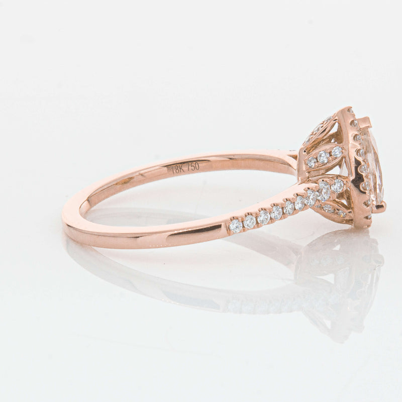 18ct Rose Gold Morganite & Diamond Mini Sierra Ring-Ring-Walker & Hall