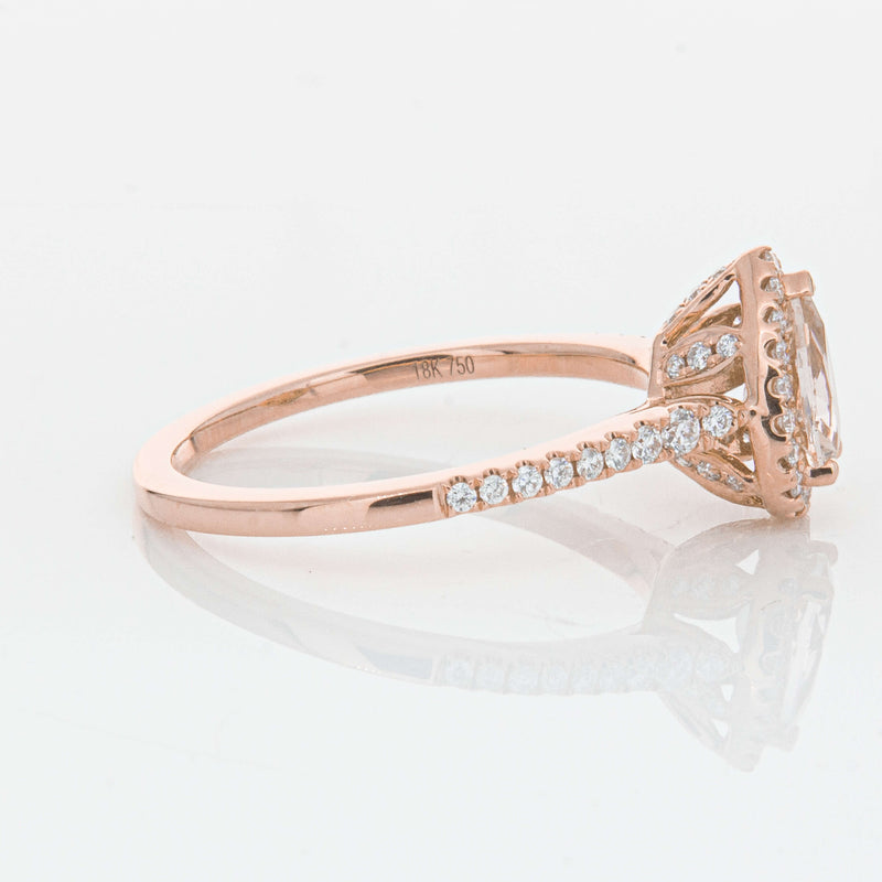 18ct Rose Gold Morganite & Diamond Mini Sierra Ring-Ring-Walker & Hall