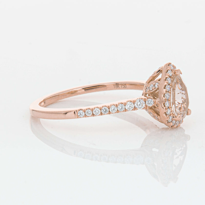 18ct Rose Gold Morganite & Diamond Mini Sierra Ring-Ring-Walker & Hall