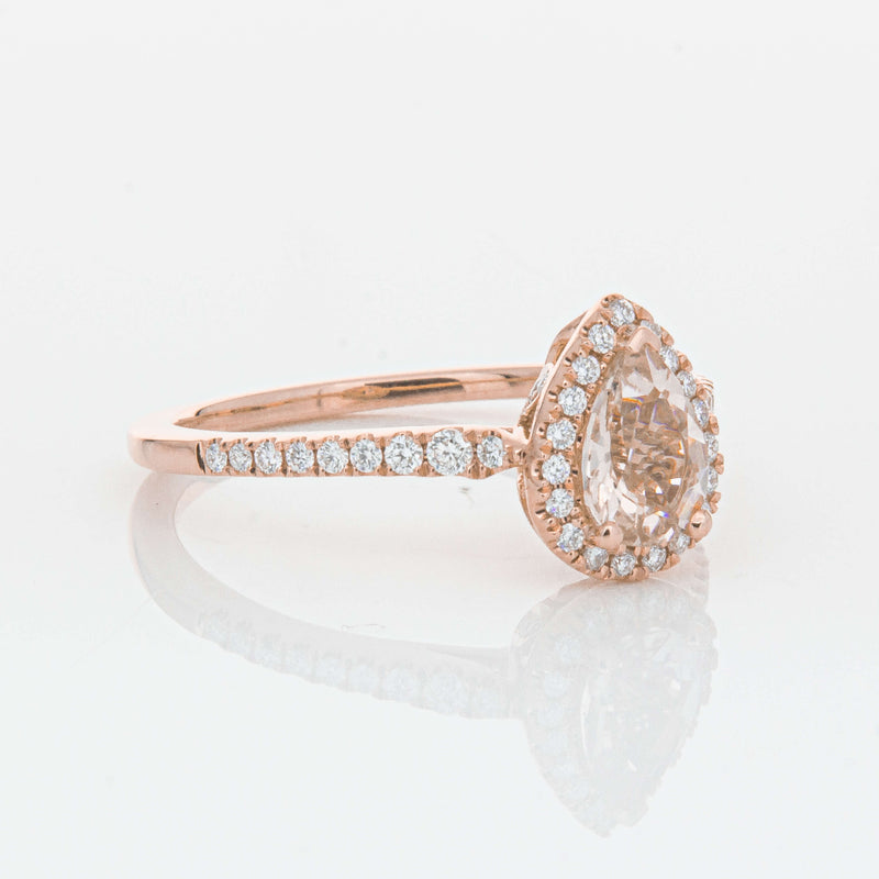 18ct Rose Gold Morganite & Diamond Mini Sierra Ring-Ring-Walker & Hall