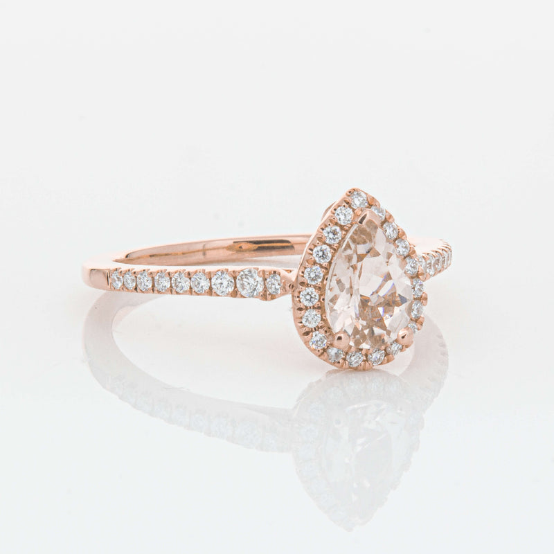 18ct Rose Gold Morganite & Diamond Mini Sierra Ring-Ring-Walker & Hall