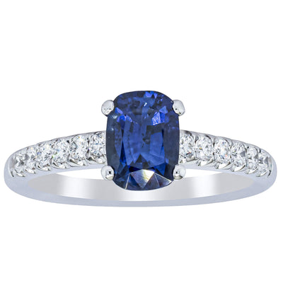 18ct White Gold 1.36ct Sapphire & Diamond Meridien Ring-Ring-Walker & Hall