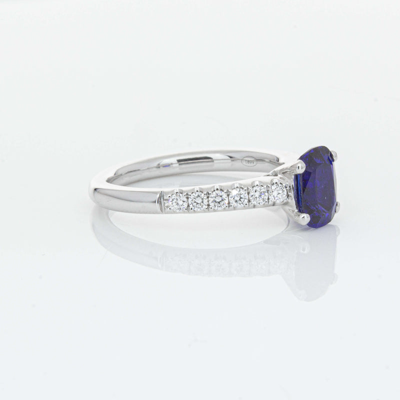 18ct White Gold 1.36ct Sapphire & Diamond Meridien Ring-Ring-Walker & Hall