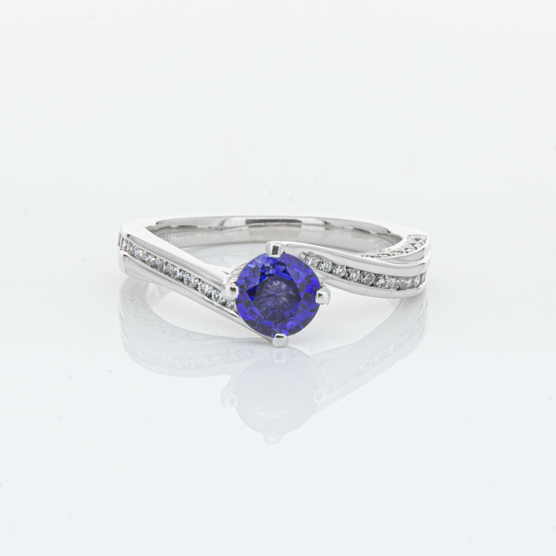 18ct White Gold .72ct Sapphire Helix Ring-Ring-Walker & Hall