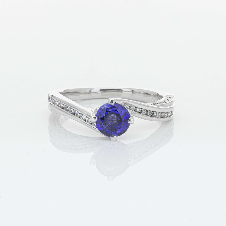 18ct White Gold .72ct Sapphire Helix Ring-Ring-Walker & Hall