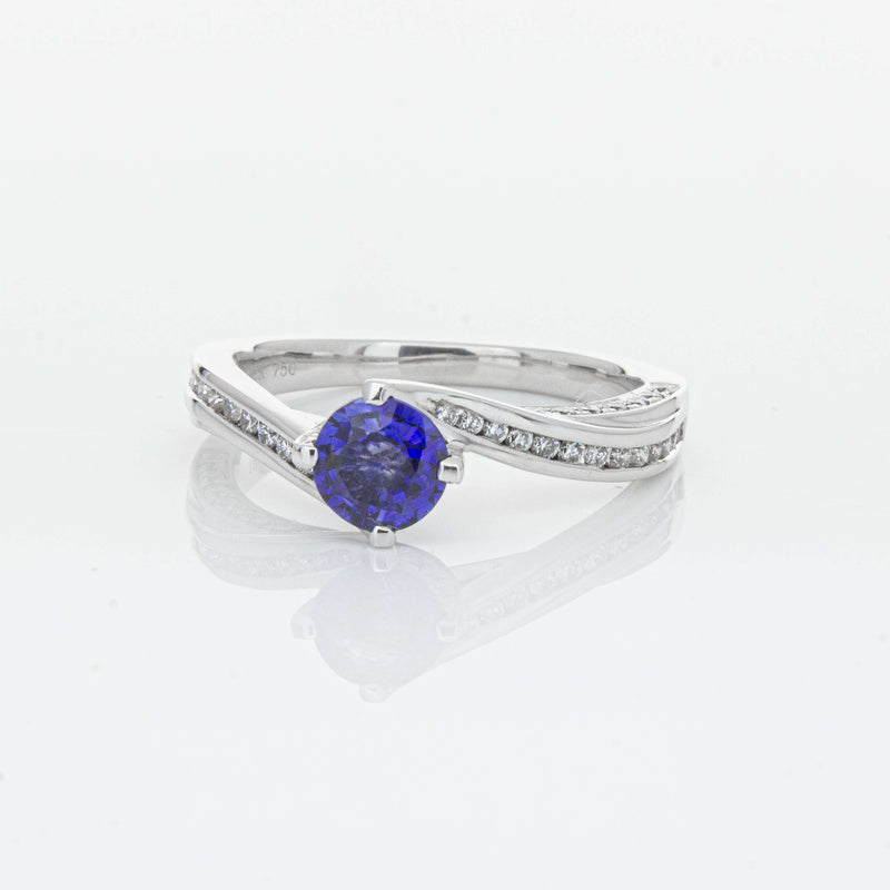 18ct White Gold .72ct Sapphire Helix Ring-Ring-Walker & Hall