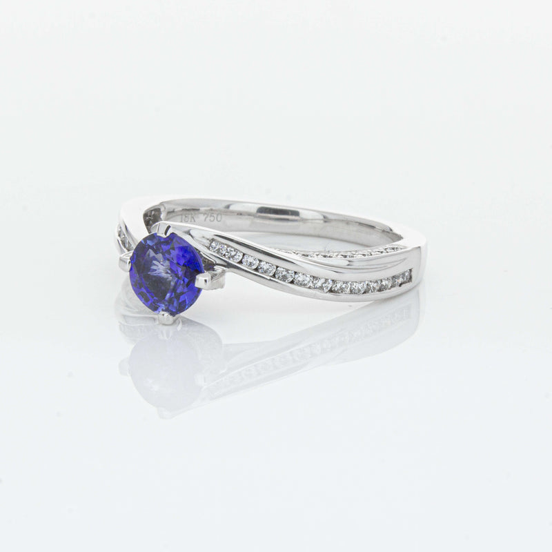 18ct White Gold .72ct Sapphire Helix Ring-Ring-Walker & Hall